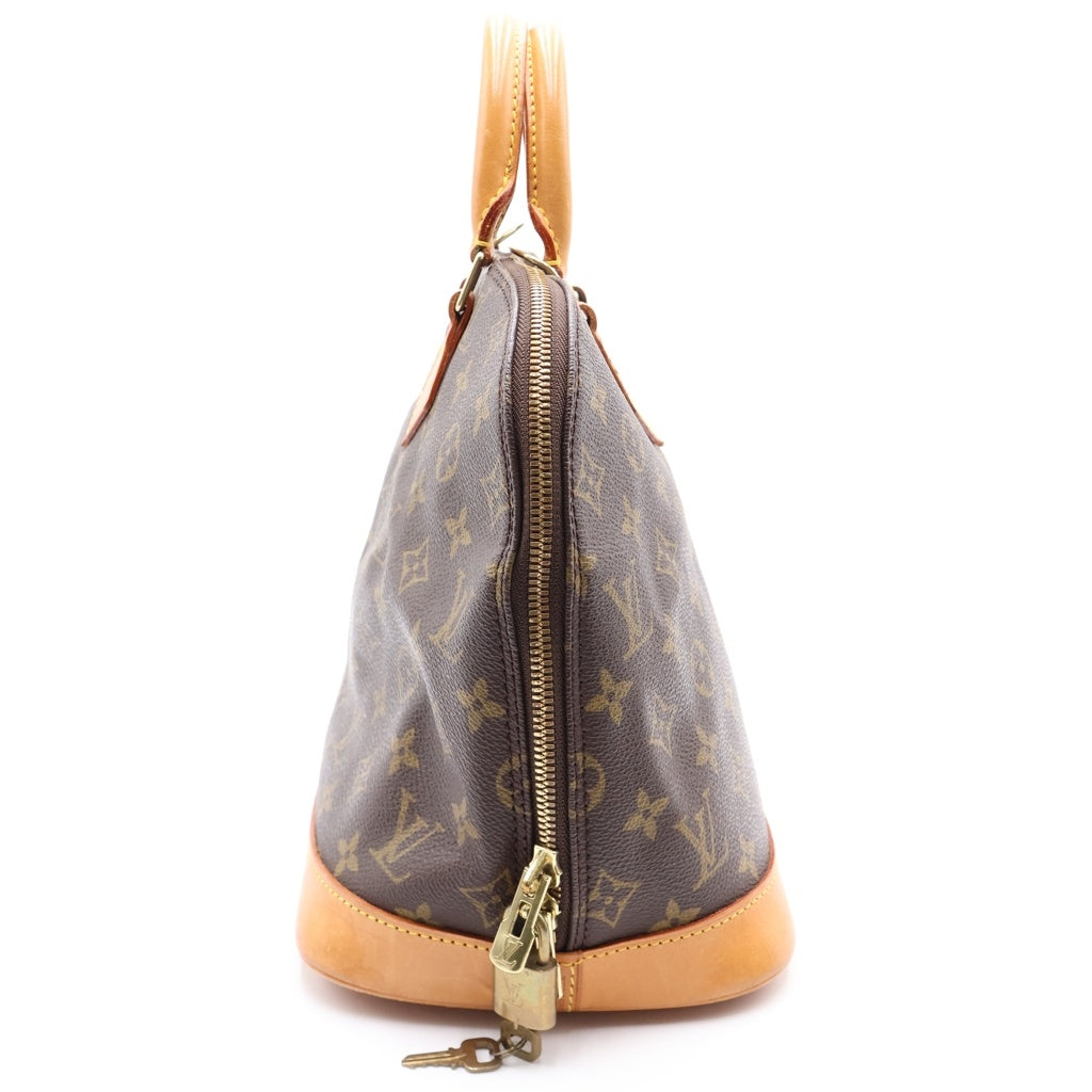 LOUIS VUITTON(ルイヴィトン) モノグラム アルマ ハンドバッグ ブラウン レザー×PVC M51130 ゴールド金具 レディース