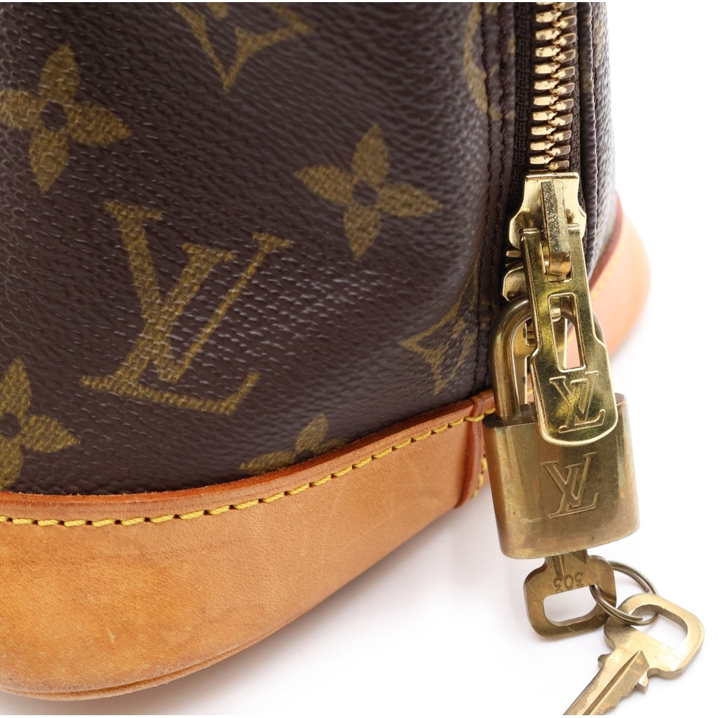 LOUIS VUITTON(ルイヴィトン) モノグラム アルマ ハンドバッグ ブラウン レザー×PVC M51130 ゴールド金具 レディース