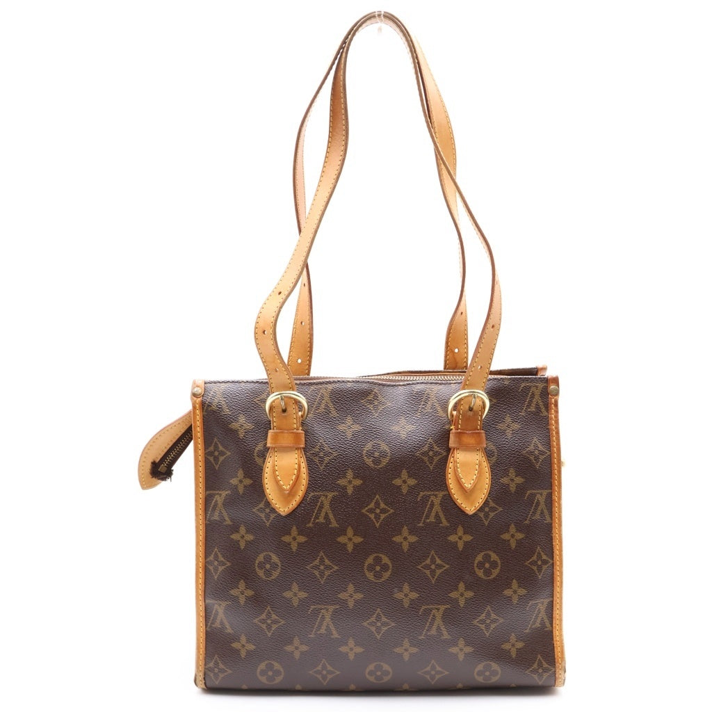 LOUIS VUITTON(ルイヴィトン) モノグラム ポパンクール・オ ハンドバッグ ミニトートバッグ ブラウン レザー×PVC M40007 ゴールド金具 レディース