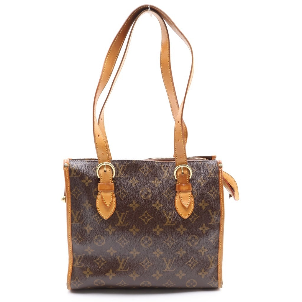 LOUIS VUITTON(ルイヴィトン) モノグラム ポパンクール・オ ハンドバッグ ミニトートバッグ ブラウン レザー×PVC M40007 ゴールド金具 レディース