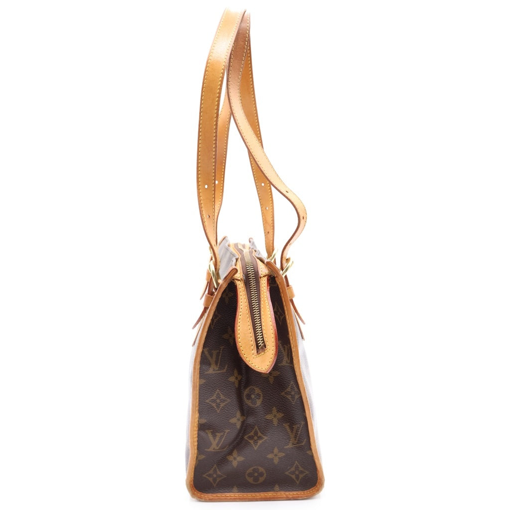 LOUIS VUITTON(ルイヴィトン) モノグラム ポパンクール・オ ハンドバッグ ミニトートバッグ ブラウン レザー×PVC M40007 ゴールド金具 レディース