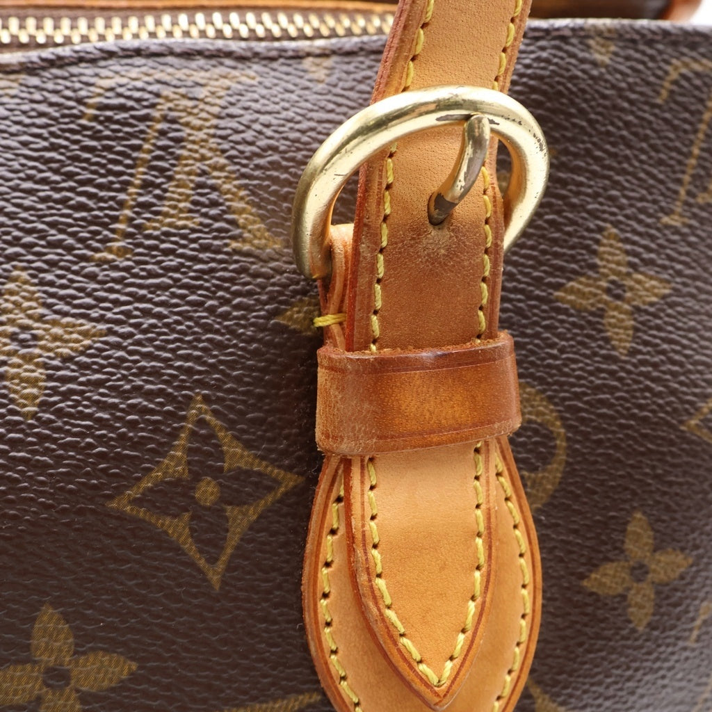 LOUIS VUITTON(ルイヴィトン) モノグラム ポパンクール・オ ハンドバッグ ミニトートバッグ ブラウン レザー×PVC M40007 ゴールド金具 レディース