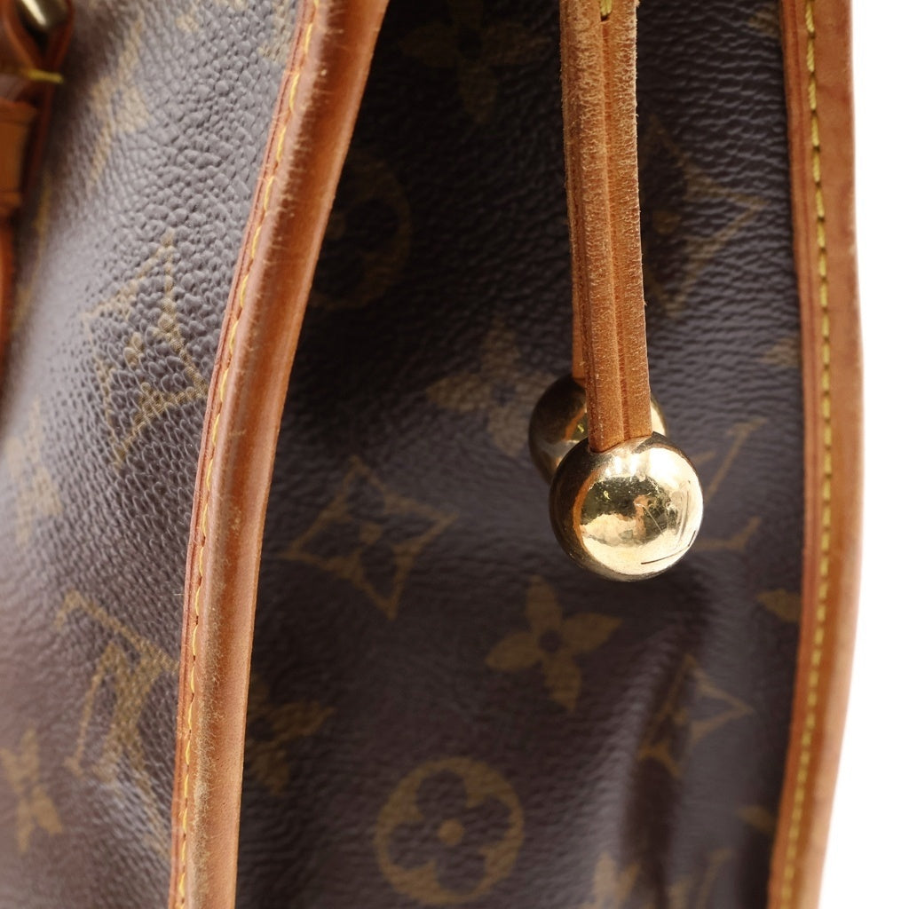LOUIS VUITTON(ルイヴィトン) モノグラム ポパンクール・オ ハンドバッグ ミニトートバッグ ブラウン レザー×PVC M40007 ゴールド金具 レディース