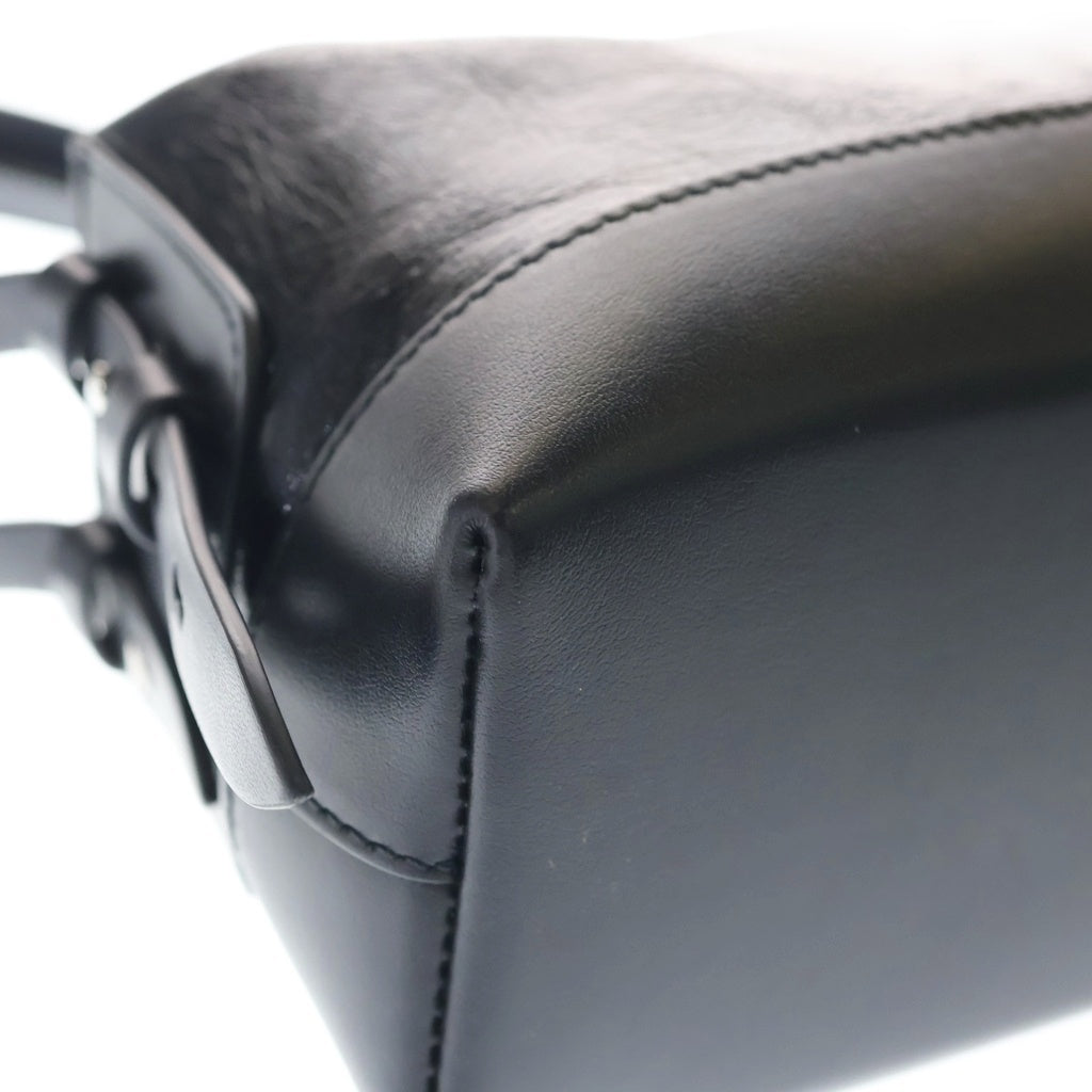 MM6 Maison Margiela(エムエムシックスメゾンマルジェラ) ドローストリング ショルダーバッグ ブラック レザー SB1ZH0004 シルバー金具 レディース