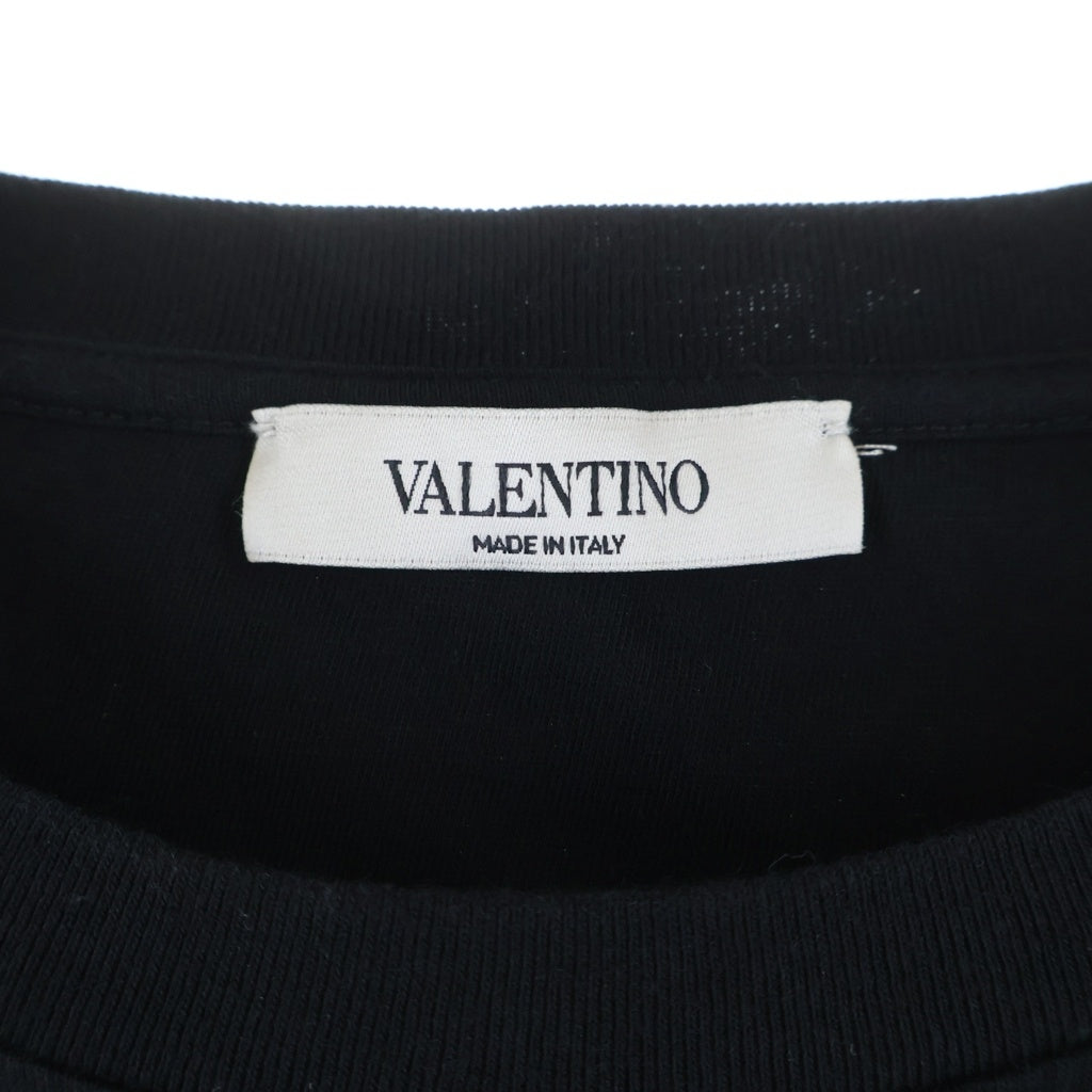 VALENTINO(ヴァレンティノ) VLTN ロゴ コットン 半袖 Tシャツ カットソー L ブラック UV3MG08G6LC