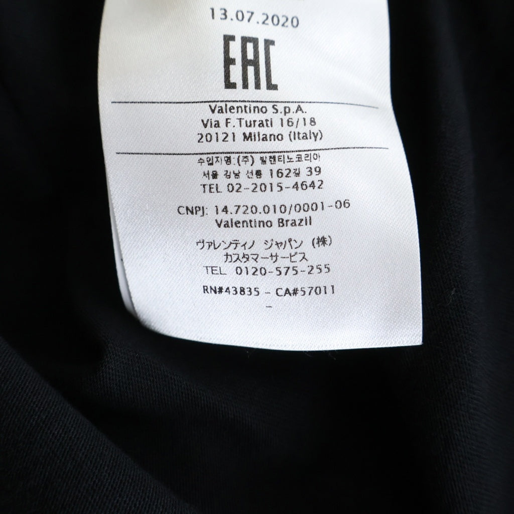 VALENTINO(ヴァレンティノ) VLTN ロゴ コットン 半袖 Tシャツ カットソー L ブラック UV3MG08G6LC