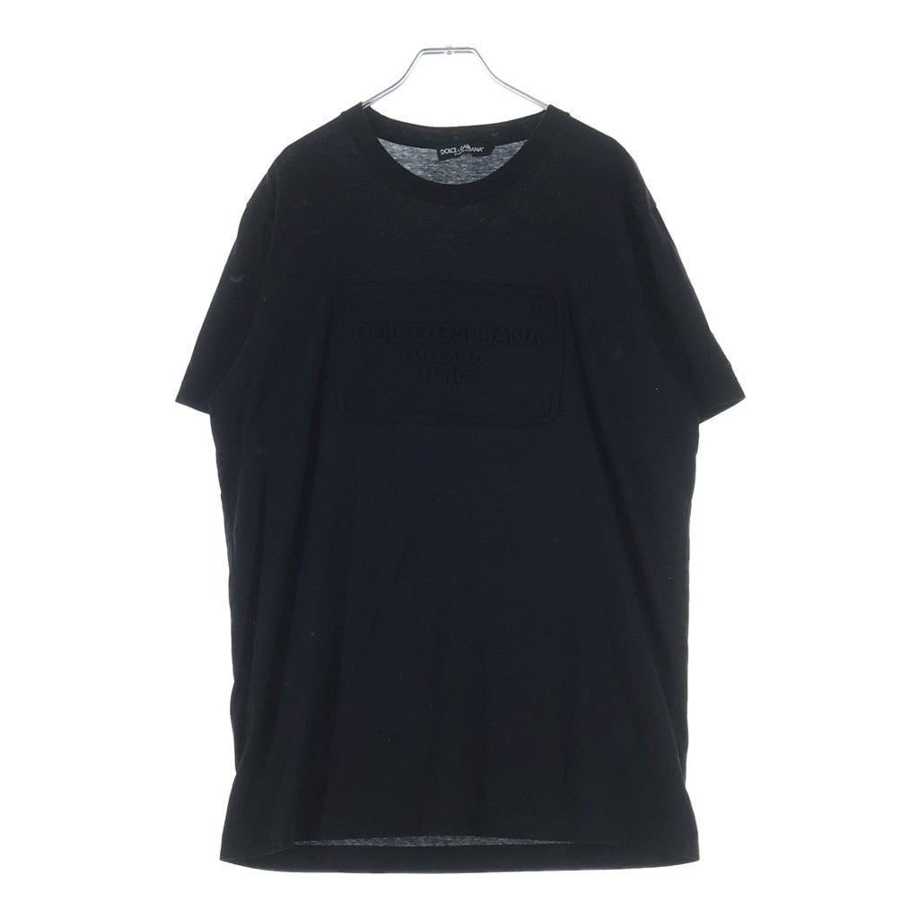 DOLCE & GABBANA(ドルチェアンドガッバーナ) エンボス加工 ロゴ コットン 半袖 Tシャツ カットソー #54 ブラック G8PP4Z