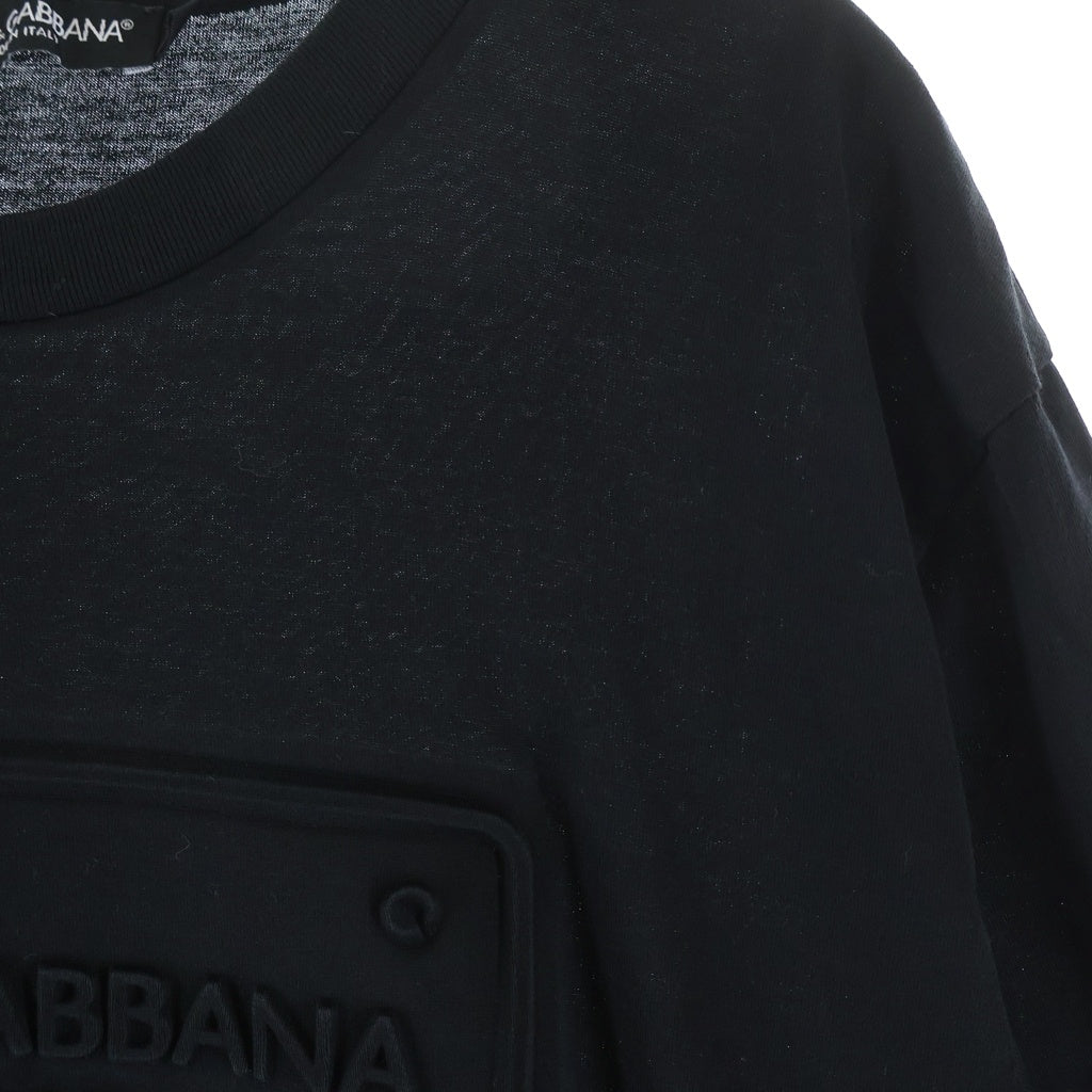 DOLCE & GABBANA(ドルチェアンドガッバーナ) エンボス加工 ロゴ コットン 半袖 Tシャツ カットソー #54 ブラック G8PP4Z
