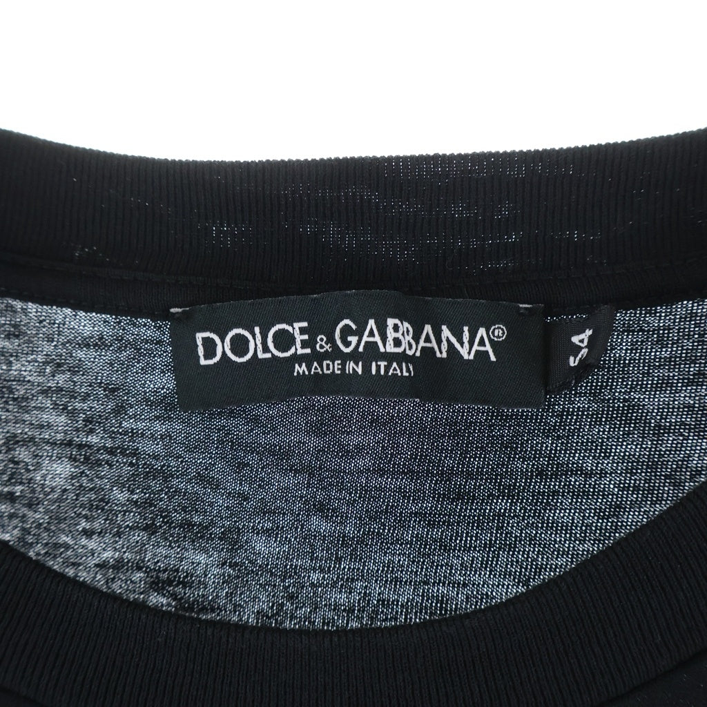 DOLCE & GABBANA(ドルチェアンドガッバーナ) エンボス加工 ロゴ コットン 半袖 Tシャツ カットソー #54 ブラック G8PP4Z