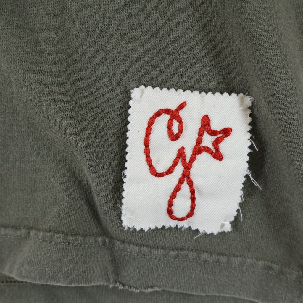 GOLDEN GOOSE DELUXE BRAND(ゴールデングースデラックスブランド) ロゴ ダメージ コットン 半袖 Tシャツ カットソー L カーキ