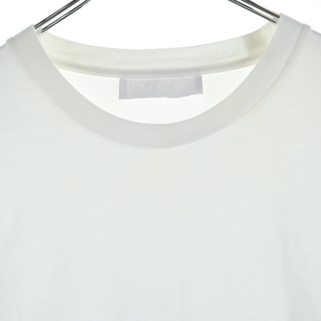 Neil Barrett(ニール バレット) サンダーボルト コットン 半袖 Tシャツ カットソー バイカラー #XL ホワイト/ブラック PBJT911S Q520S