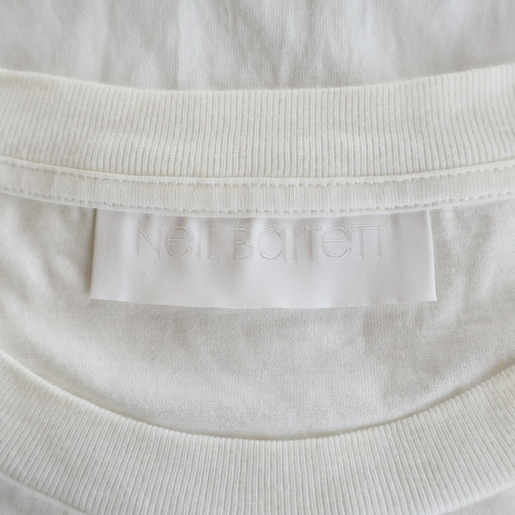 Neil Barrett(ニール バレット) サンダーボルト コットン 半袖 Tシャツ カットソー バイカラー #XL ホワイト/ブラック PBJT911S Q520S