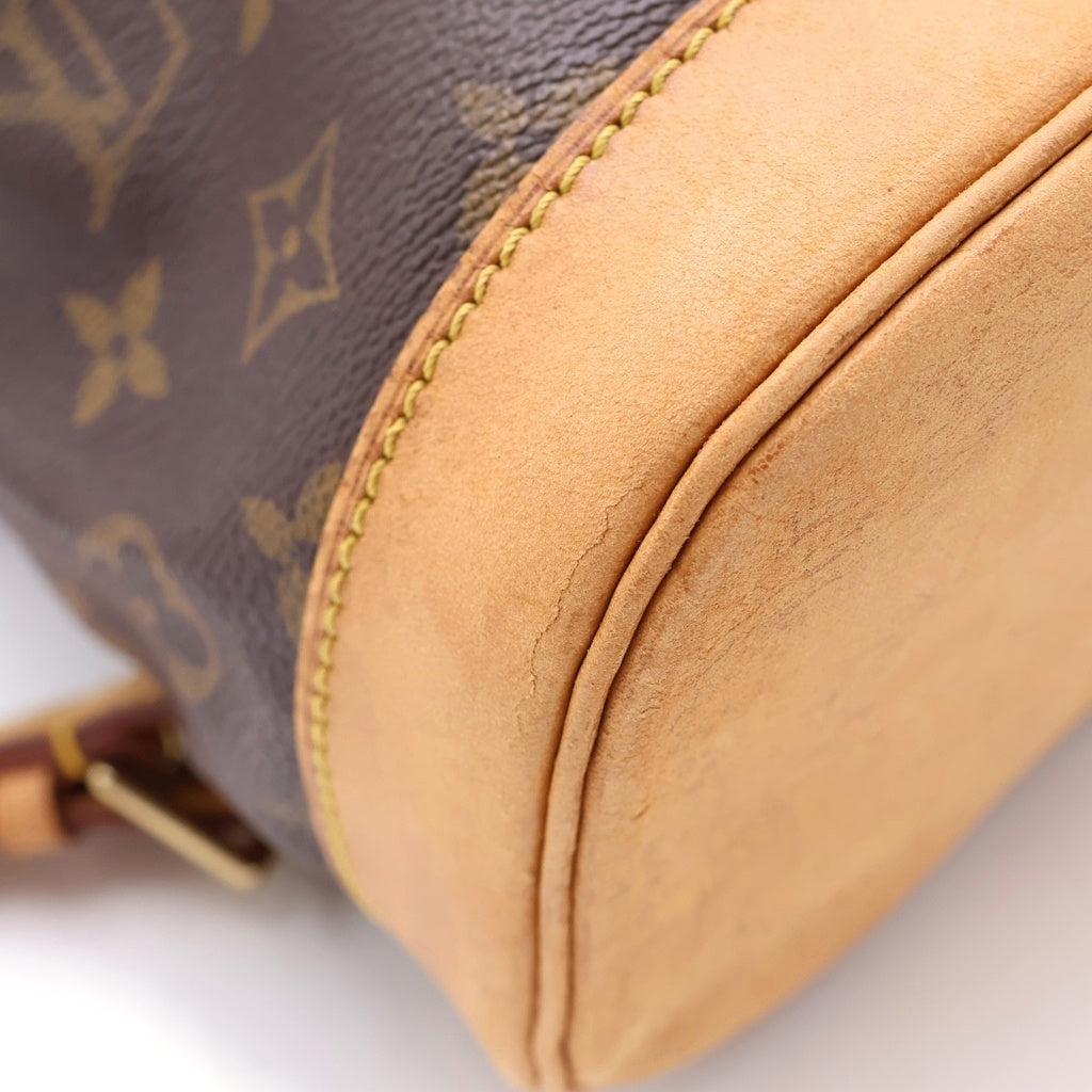 LOUIS VUITTON(ルイヴィトン) モノグラム モンスリPM リュックサック バックパック ブラウン レザー×PVC M51136 ゴールド金具
