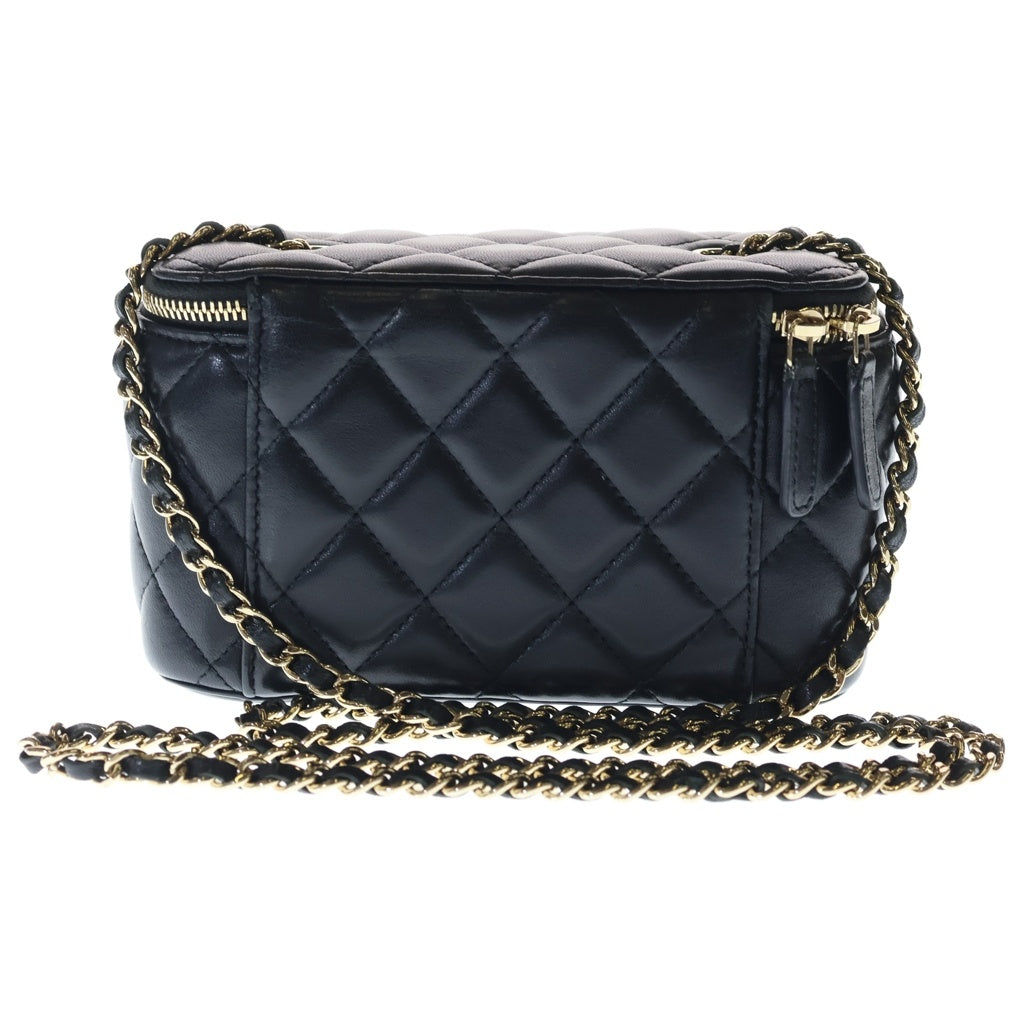 CHANEL(シャネル) マトラッセ バニティ チェーンショルダーバッグ ミニバッグ ブラック ラムスキン AP1341 ゴールド金具 レディース