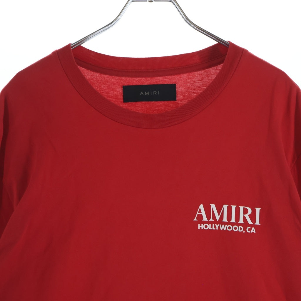AMIRI(アミリ) BONES STACKED L/S TEE ボーン プリントデザイン 長袖Tシャツ カットソー レッド SRAMJYTE1076SMRBC09