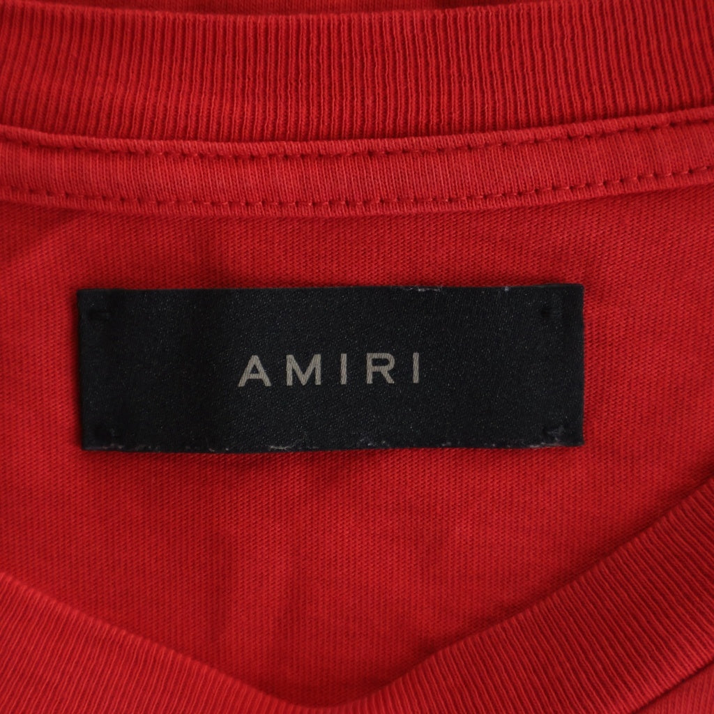 AMIRI(アミリ) BONES STACKED L/S TEE ボーン プリントデザイン 長袖Tシャツ カットソー レッド SRAMJYTE1076SMRBC09