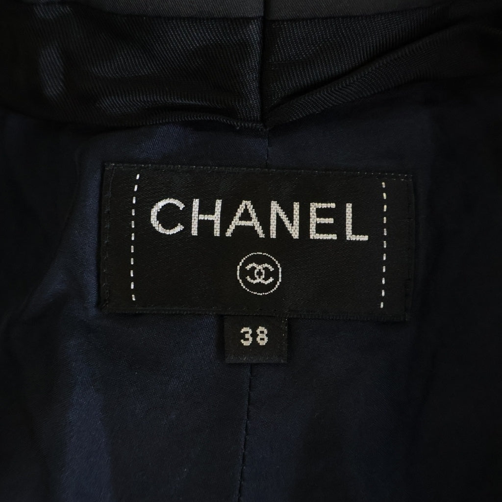 CHANEL(シャネル) ココマーク ロゴテープ ウール ツイード ハーフ ショート パンツ ショーツ ネイビー/ピンク P70094V33633 レディース