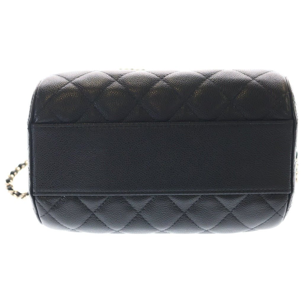 CHANEL(シャネル) マトラッセ タイムレス クラシック ライン 2WAY チェーンショルダーバッグ ハンドバッグ ミニボストンブラック キャビアスキン AP4474 ゴールド金具 レディース