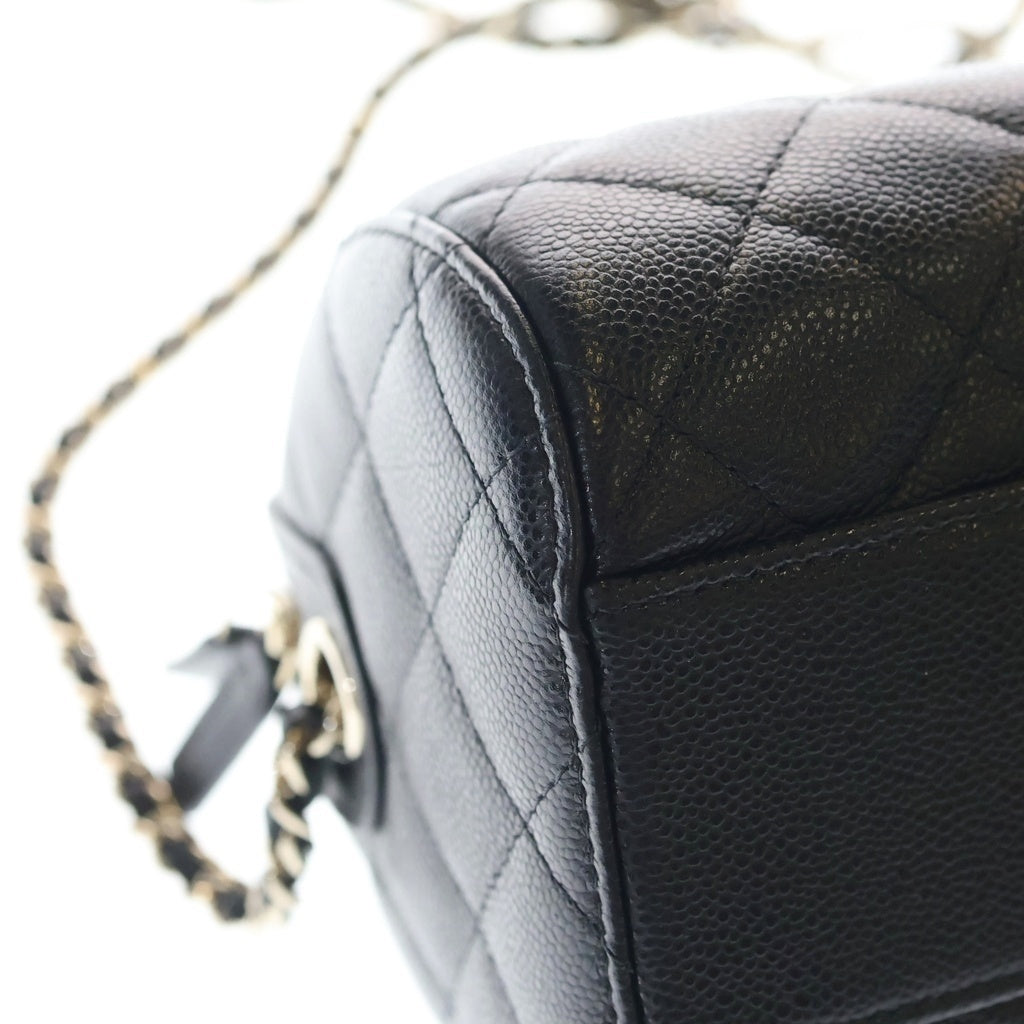 CHANEL(シャネル) マトラッセ タイムレス クラシック ライン 2WAY チェーンショルダーバッグ ハンドバッグ ミニボストンブラック キャビアスキン AP4474 ゴールド金具 レディース