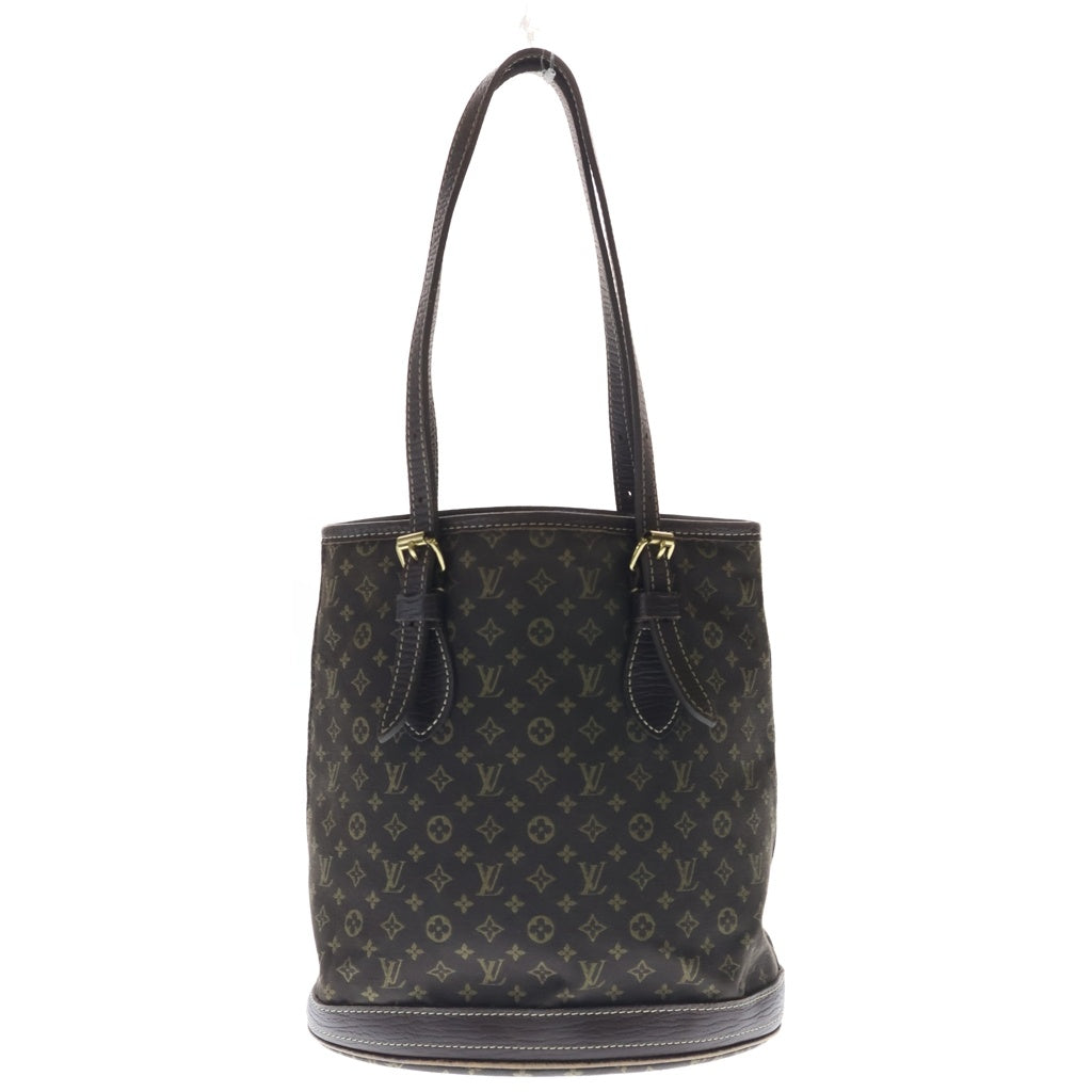 LOUIS VUITTON(ルイヴィトン) モノグラムミニラン バケット PM トートバッグ ハンドバッグ ブラウン レザー×キャンバス M95226 ゴールド金具 レディース