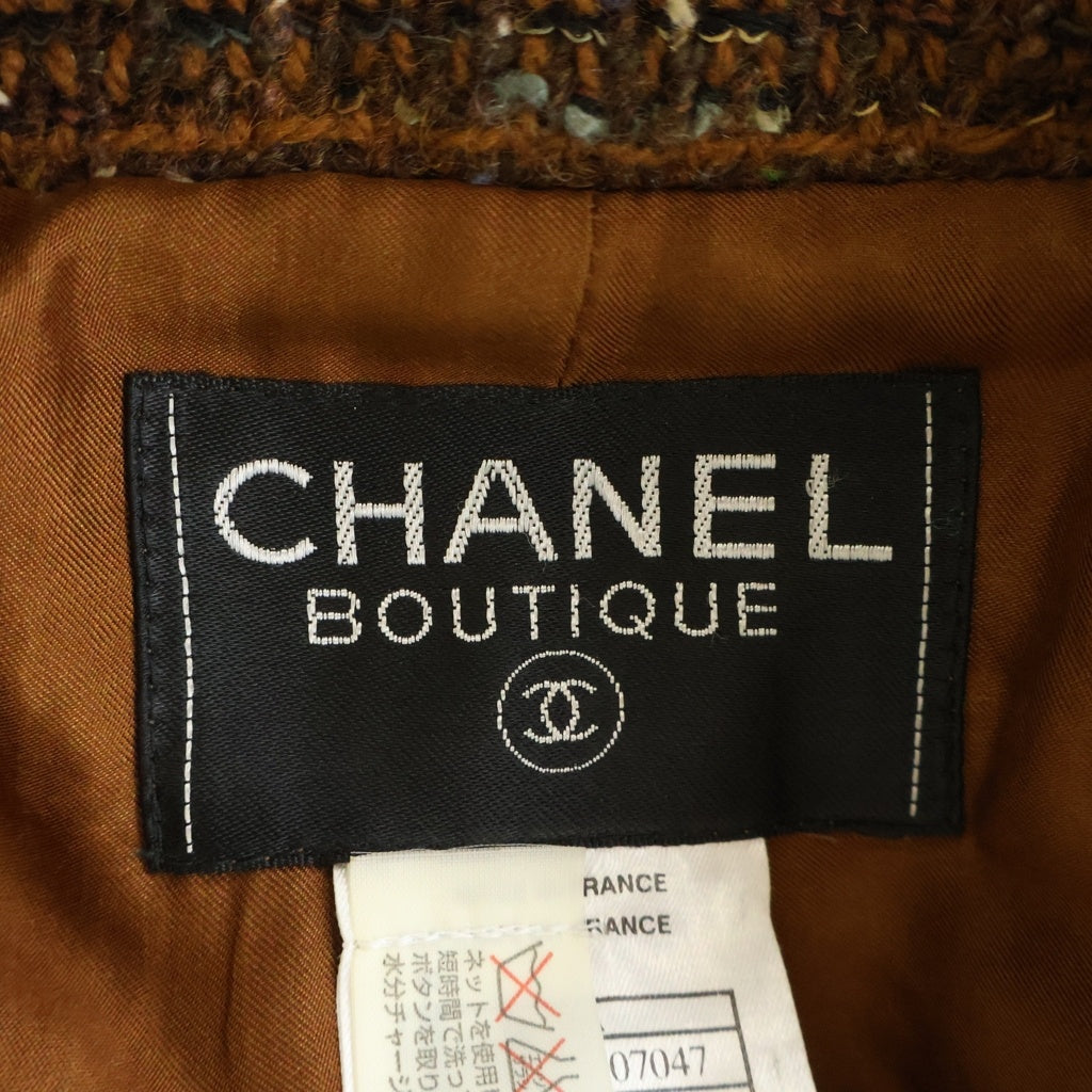 CHANEL(シャネル) 98AW archive Wool Tweed Blazer ココマークボタン ウールツイード ブレザー 1B テーラードジャケット ブラウン P12140V07047 レディース