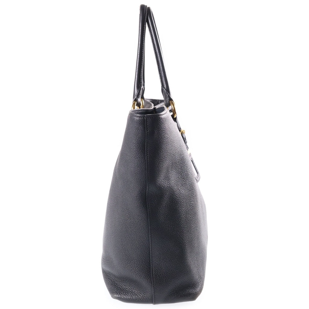PRADA(プラダ) ヴィッテロ フェニックス レザー 2WAY ハンド ショルダー トートバッグ ゴールド金具 ブラック 1BG865 レディース