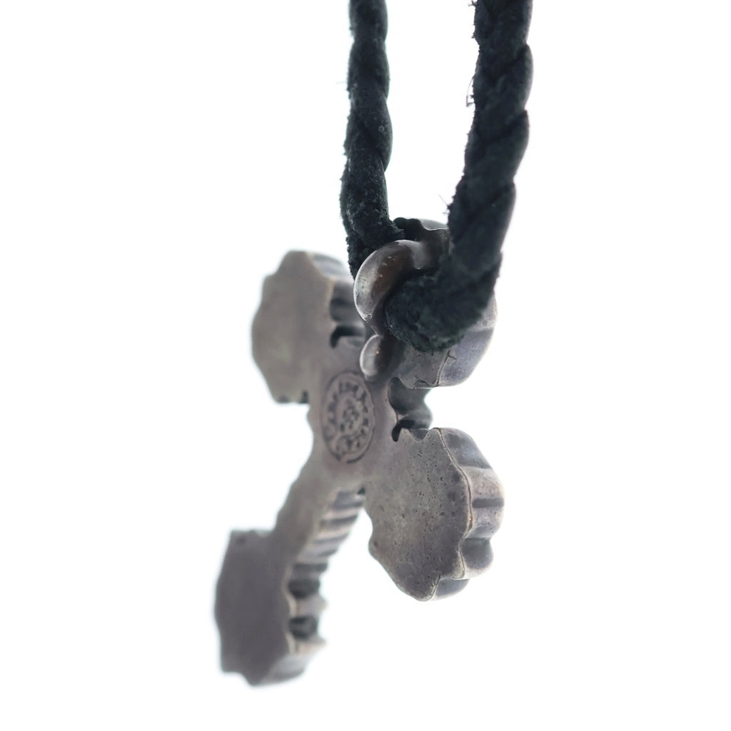 CHROME HEARTS(クロムハーツ) FILIG CROSS-XSM LB フィリグリークロス ネックレス レザーブレイド SV925 シルバー