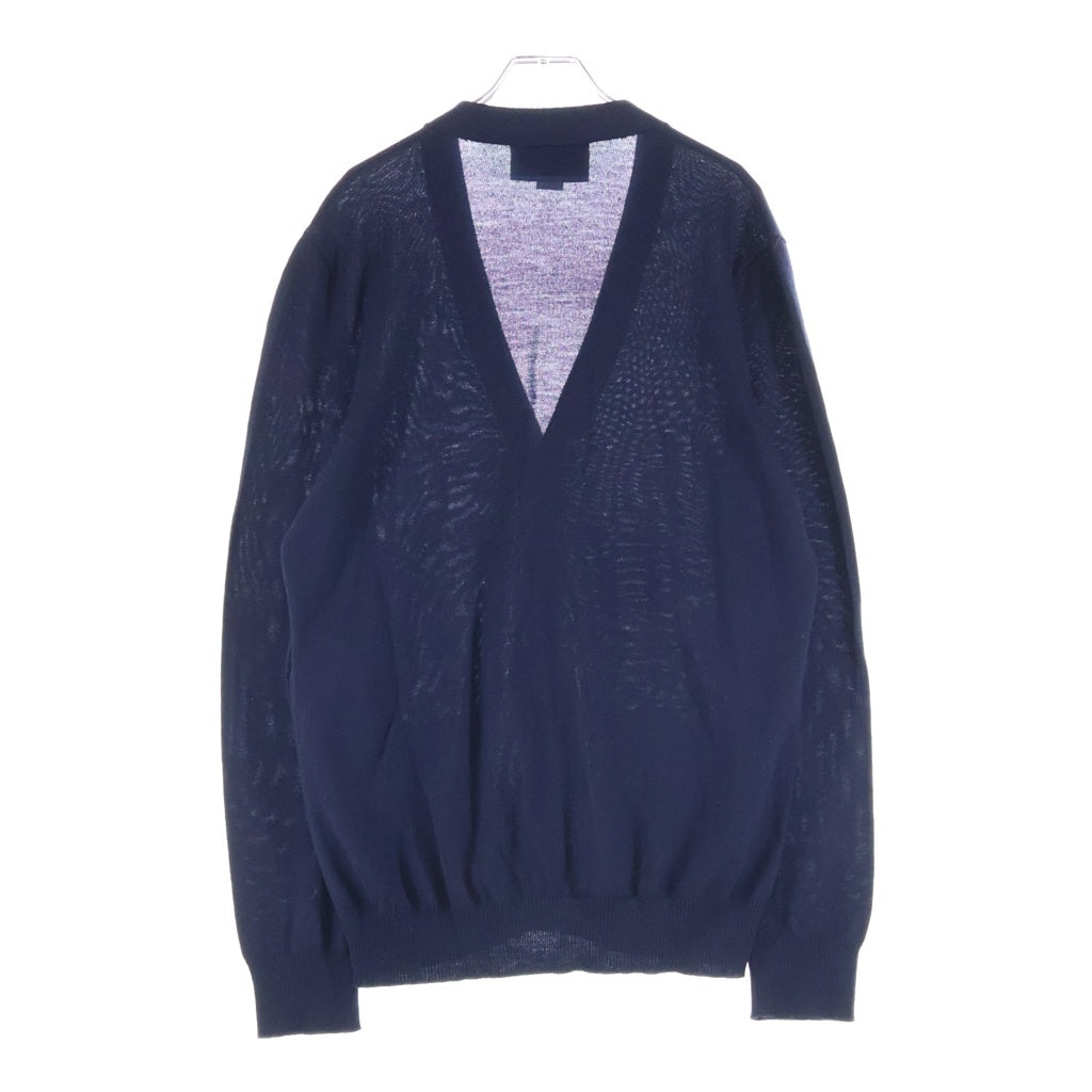 GUCCI(グッチ) 19SS Wool Jacquard Cardigan ウールジャカードカーディガン ロゴ刺繍 ネイビー 546276 XKABL