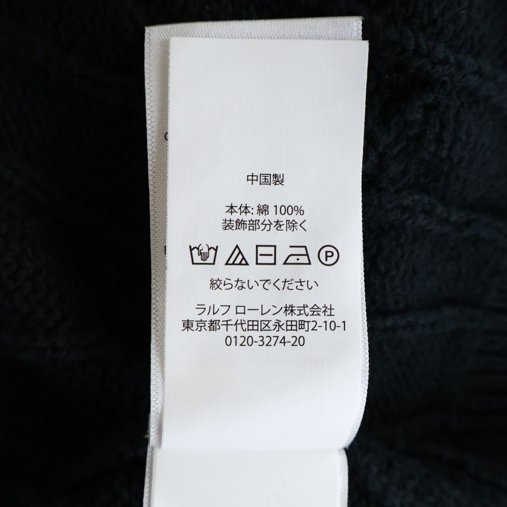 POLO RALPH LAUREN(ポロラルフローレン) Half-Zip Knit ハーフジップ ケーブル編みニット セーター ロゴ刺繍 ネイビー 0200011413