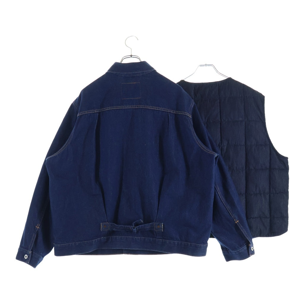 Levi's(リーバイス) 24AW 3-IN-1 TYPE-1 TRUCKER DENIM JACKET 1stタイプ オーバーサイズ デニムジャケット キルティングダウンベスト 3WAY ネイビー A8634-0000