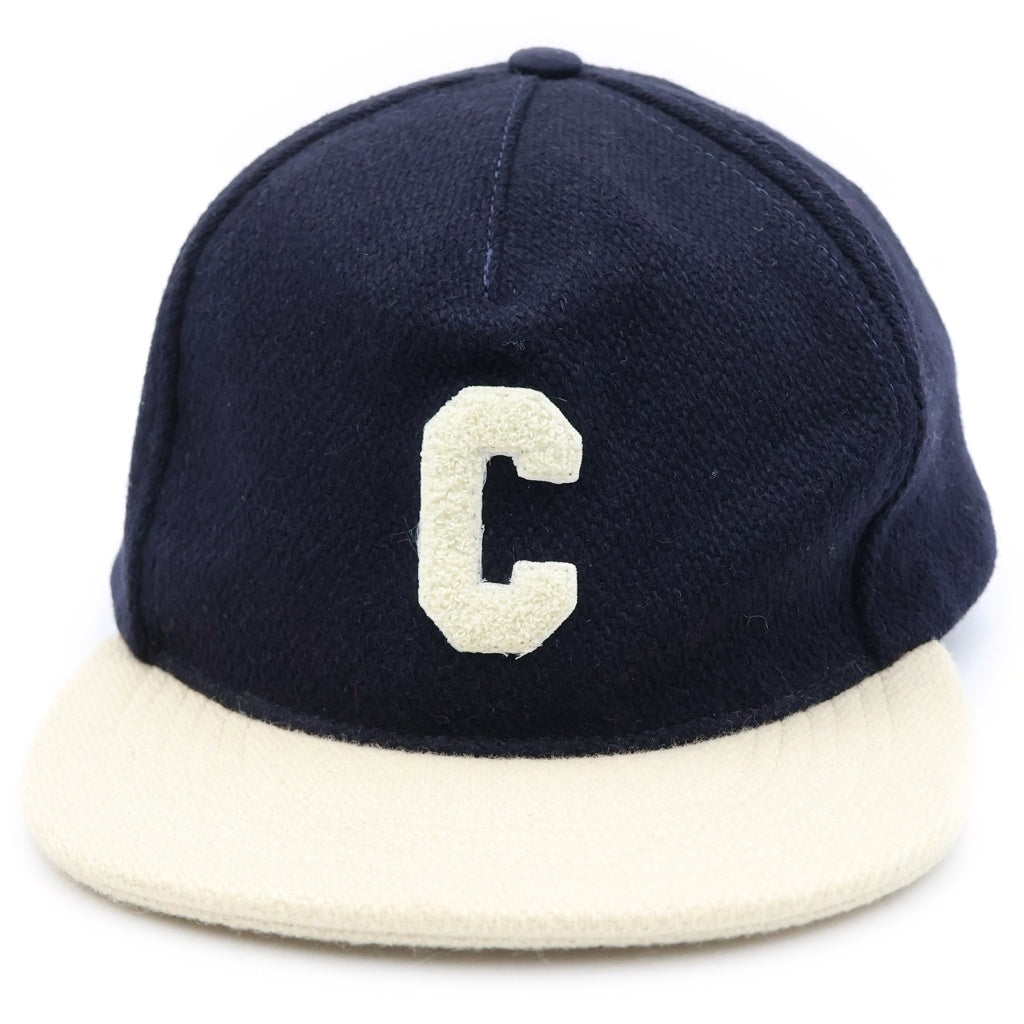 CELINE(セリーヌ) Cロゴキャップ ホワイト×ネイビー ウール×ナイロン#M 2AUU3896C