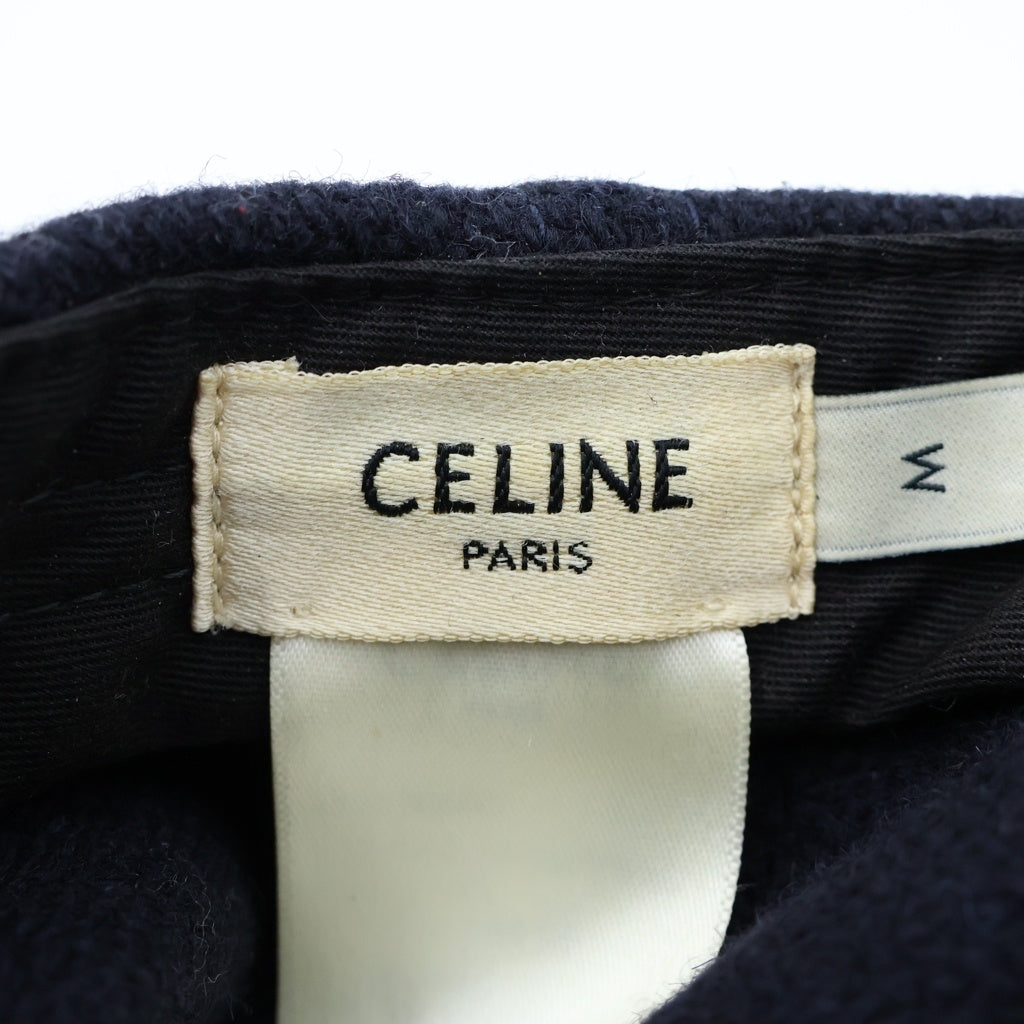 CELINE(セリーヌ) Cロゴキャップ ホワイト×ネイビー ウール×ナイロン#M 2AUU3896C