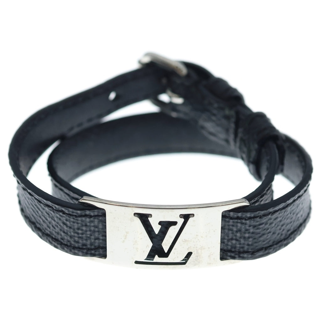 LOUIS VUITTON(ルイヴィトン) ダミエ グラフィット ブラスレ サインイット ブレスレット ブラック M6616 シルバー金具 レディース
