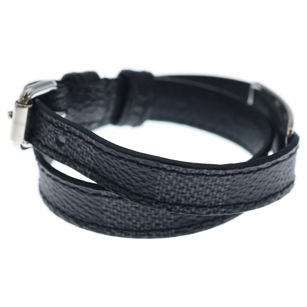 LOUIS VUITTON(ルイヴィトン) ダミエ グラフィット ブラスレ サインイット ブレスレット ブラック M6616 シルバー金具 レディース