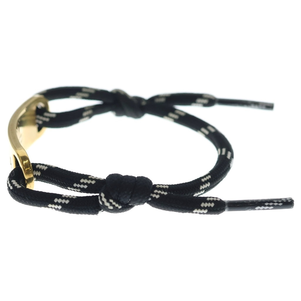 BALENCIAGA(バレンシアガ) ロゴ プレート ブレスレット ブラック 656418 ゴールド金具