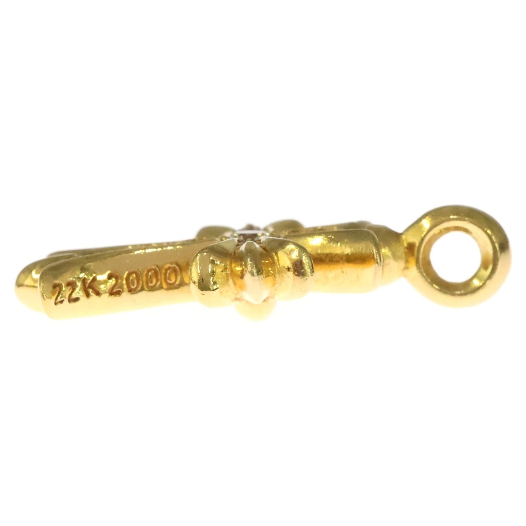 CHROME HEARTS(クロムハーツ) 22K TNY CRSF P/DIA タイニーファットクロス PAVEダイヤ ペンダントトップ ゴールドBCA033