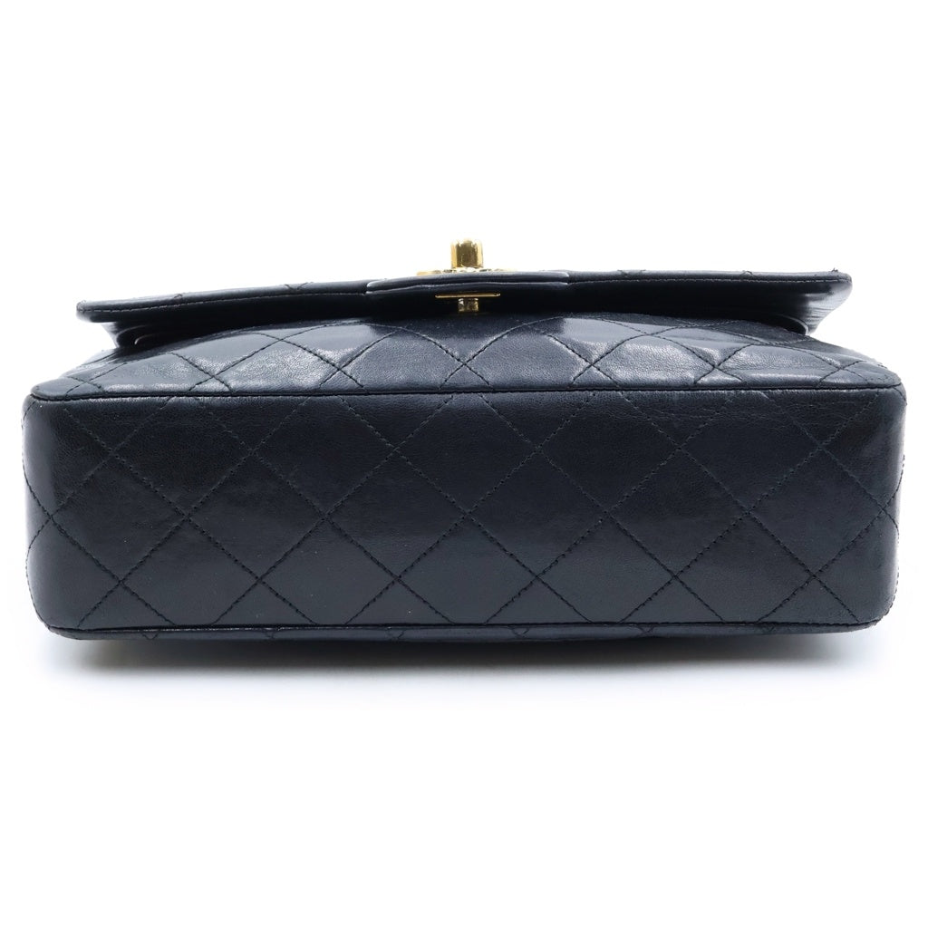 CHANEL(シャネル) マトラッセ23 ダブルフラップダブルチェーンショルダーバッグ ハンドバッグ ブラック ラムスキン ゴールド金具 A01113 レディース