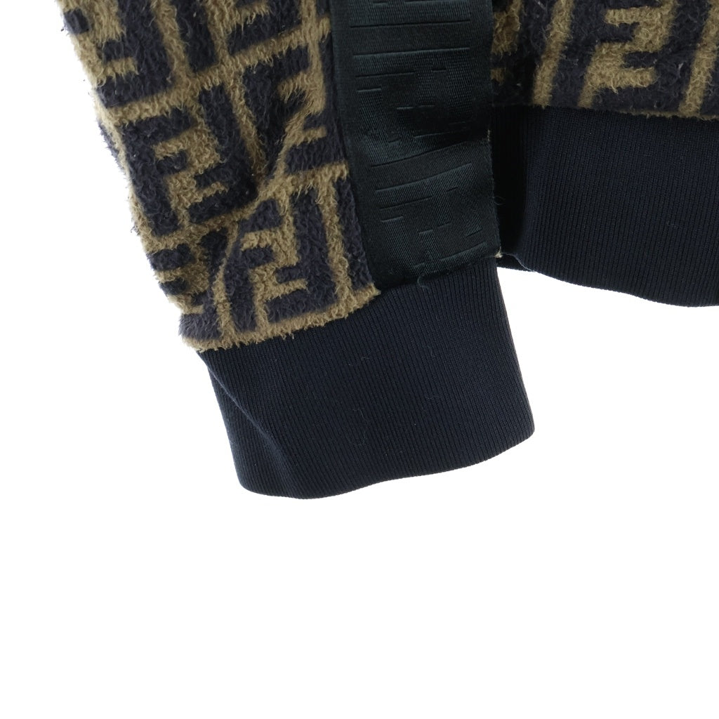 FENDI(フェンディ) FFロゴ ズッカ柄 ポリエステル フリース ジップアップパーカー フーディ #XL ブラウン FAF533A68X
