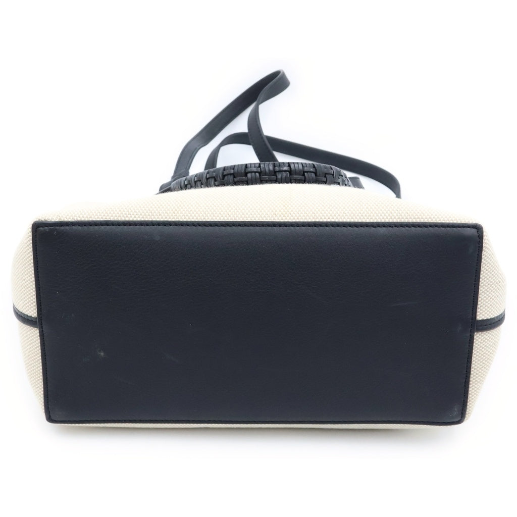 LOEWE(ロエベ) スタジオジブリコラボ ススワタリ アナグラムトート スモール キャンバス レザー アイボリー ブラック A717S72X16 レディース