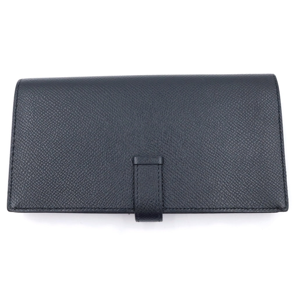 HERMES(エルメス) ベアンスフレ ロングウォレット 長財布 ブラック レザー エプソン ゴールド金具 D刻印 レディース