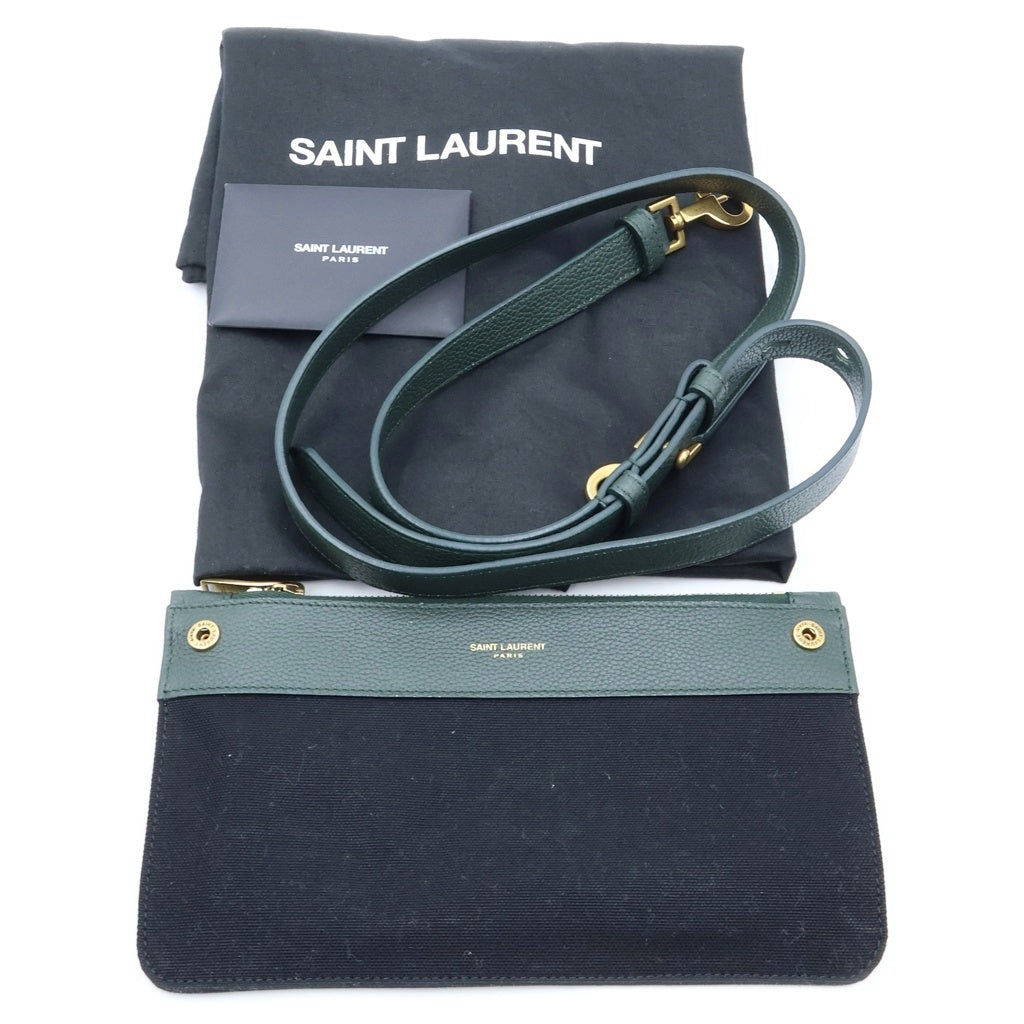 SAINT LAURENT PARIS(サンローランパリ) サックドジュール ベビー 2WAYショルダーバッグ グリーン レザー レディース