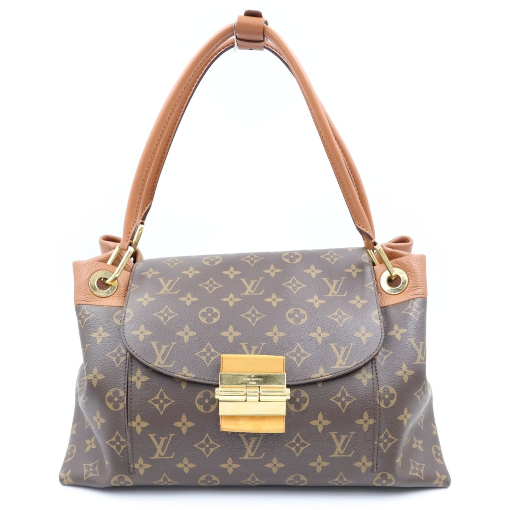 LOUIS VUITTON(ルイヴィトン) モノグラム オランプ キャメル ハンドバッグ ブラウン レザー×PVC M40580 ゴールド金具 レディース