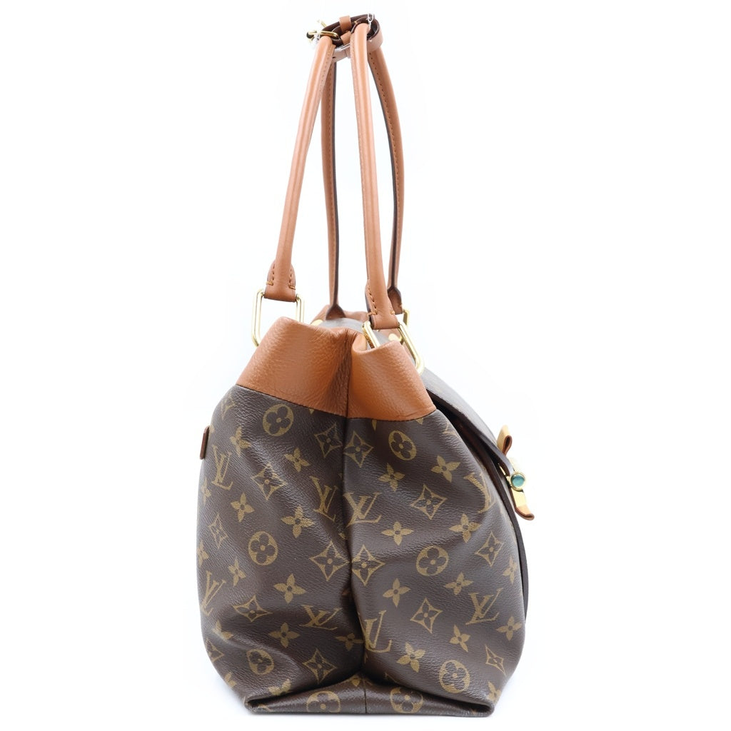 LOUIS VUITTON(ルイヴィトン) モノグラム オランプ キャメル ハンドバッグ ブラウン レザー×PVC M40580 ゴールド金具 レディース