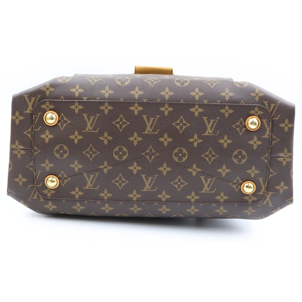 LOUIS VUITTON(ルイヴィトン) モノグラム オランプ キャメル ハンドバッグ ブラウン レザー×PVC M40580 ゴールド金具 レディース