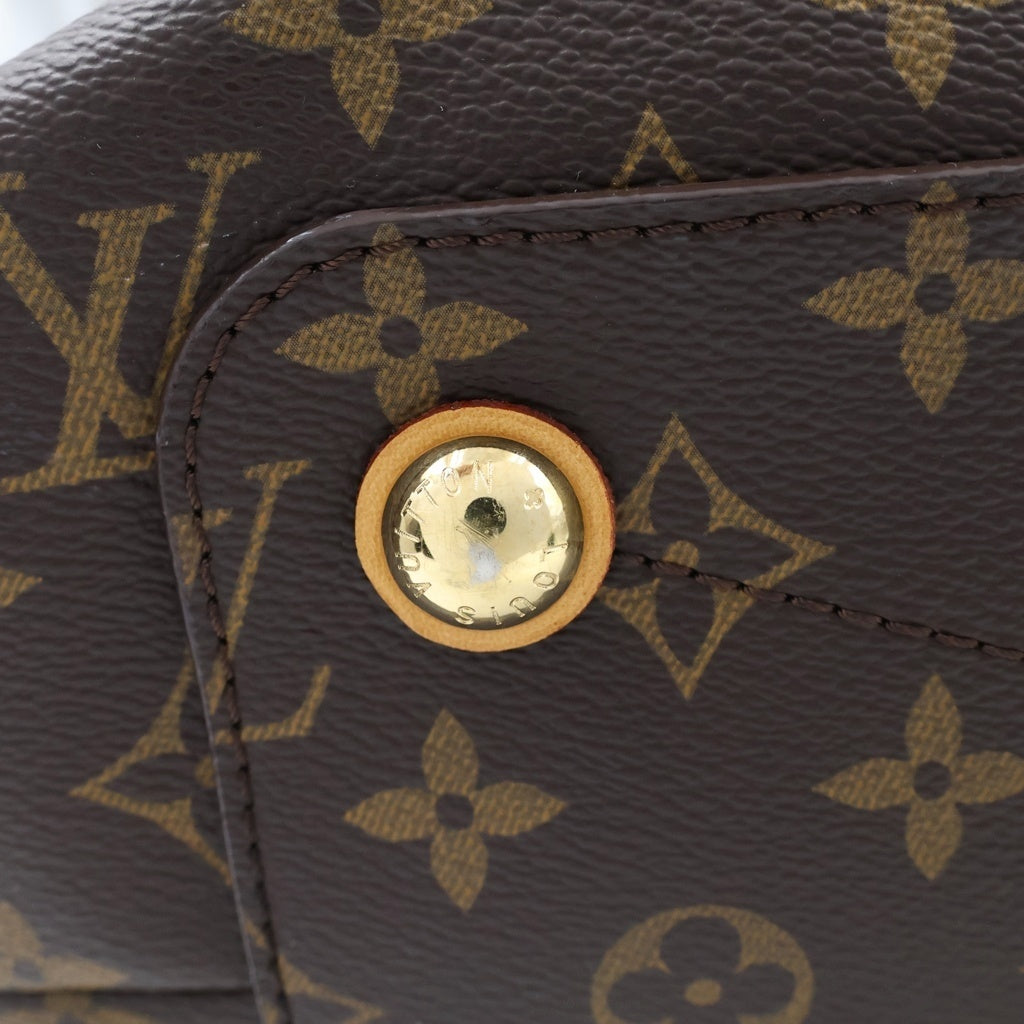 LOUIS VUITTON(ルイヴィトン) モノグラム オランプ キャメル ハンドバッグ ブラウン レザー×PVC M40580 ゴールド金具 レディース