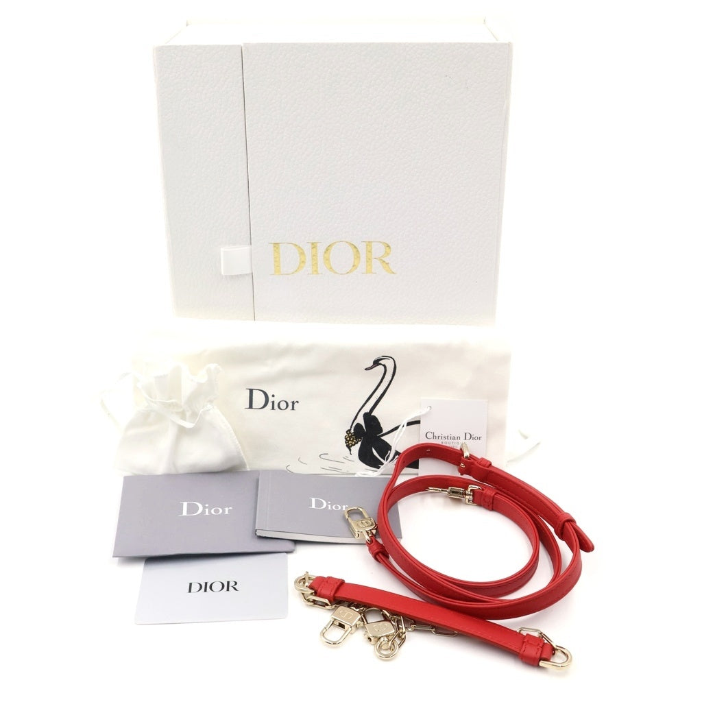 Christian Dior(クリスチャンディオール) LADY D-JOY マイクロバッグ カナージュ レザー ゴールド金具 2WAY ハンドバッグ ショルダーバッグ レッド レディース