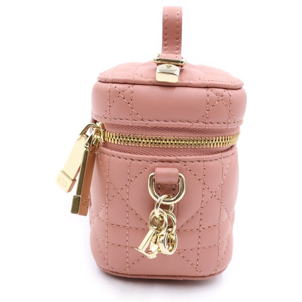 Christian Dior(クリスチャンディオール) レディディオール バニティバッグ ショルダーバッグ ミニ ピンク レザー ゴールド金具 レディース