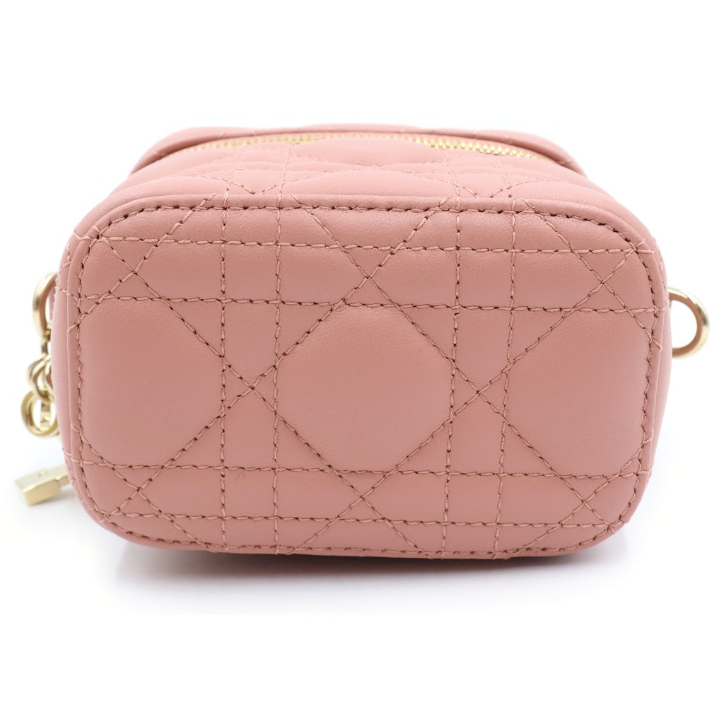Christian Dior(クリスチャンディオール) レディディオール バニティバッグ ショルダーバッグ ミニ ピンク レザー ゴールド金具 レディース