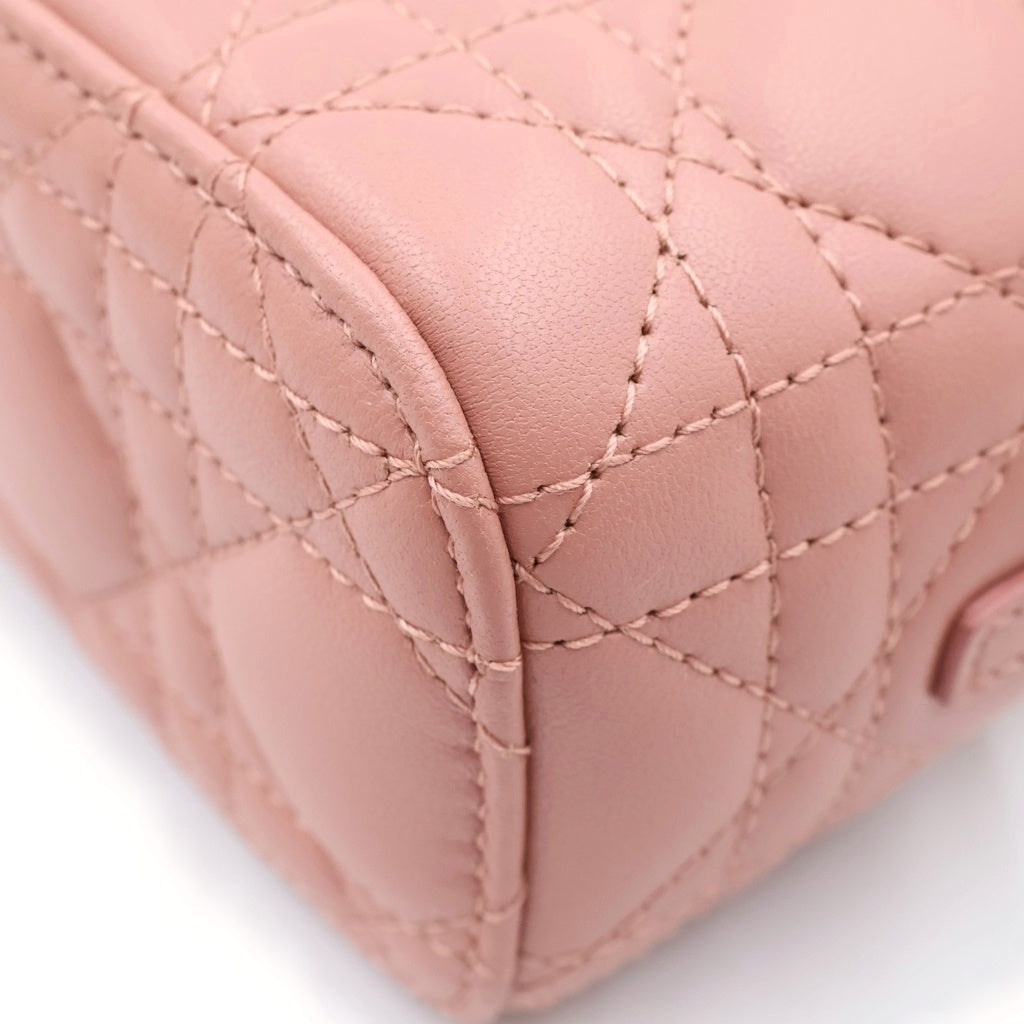 Christian Dior(クリスチャンディオール) レディディオール バニティバッグ ショルダーバッグ ミニ ピンク レザー ゴールド金具 レディース