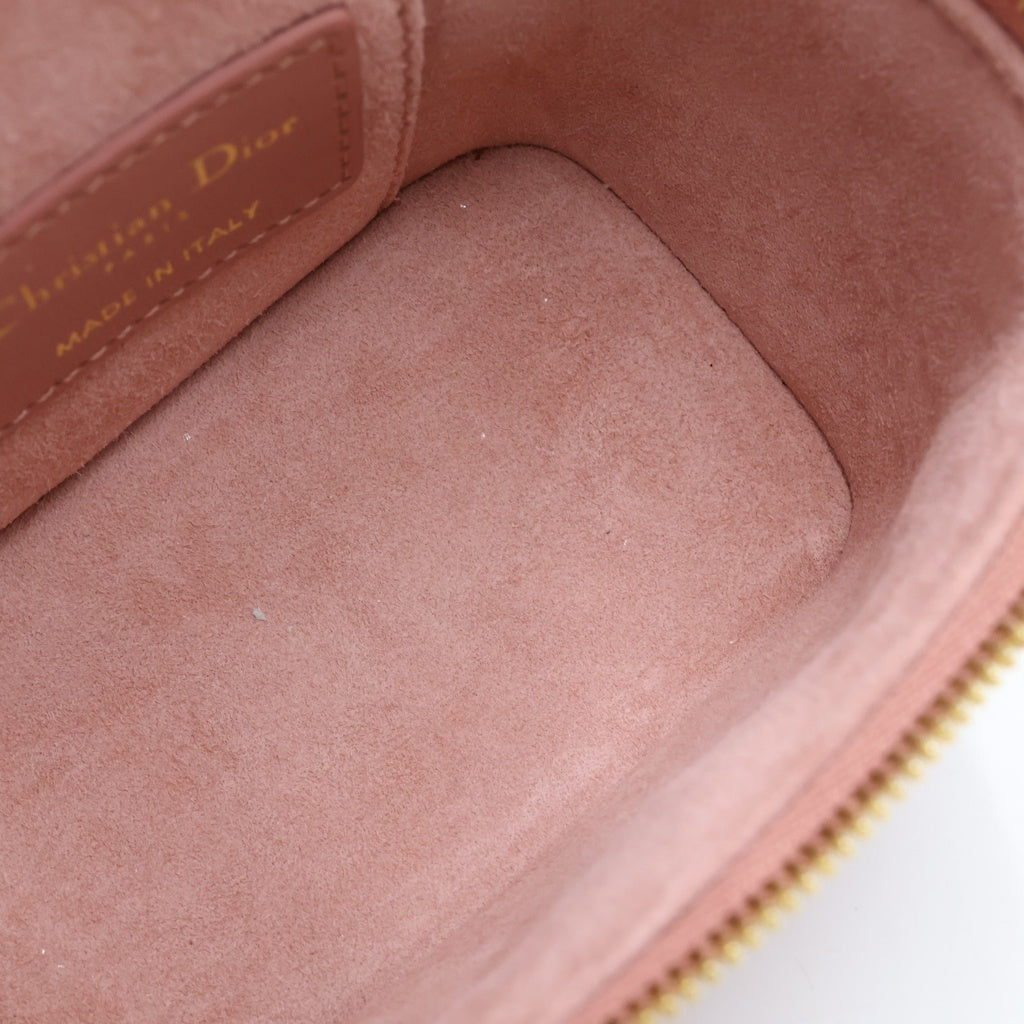 Christian Dior(クリスチャンディオール) レディディオール バニティバッグ ショルダーバッグ ミニ ピンク レザー ゴールド金具 レディース